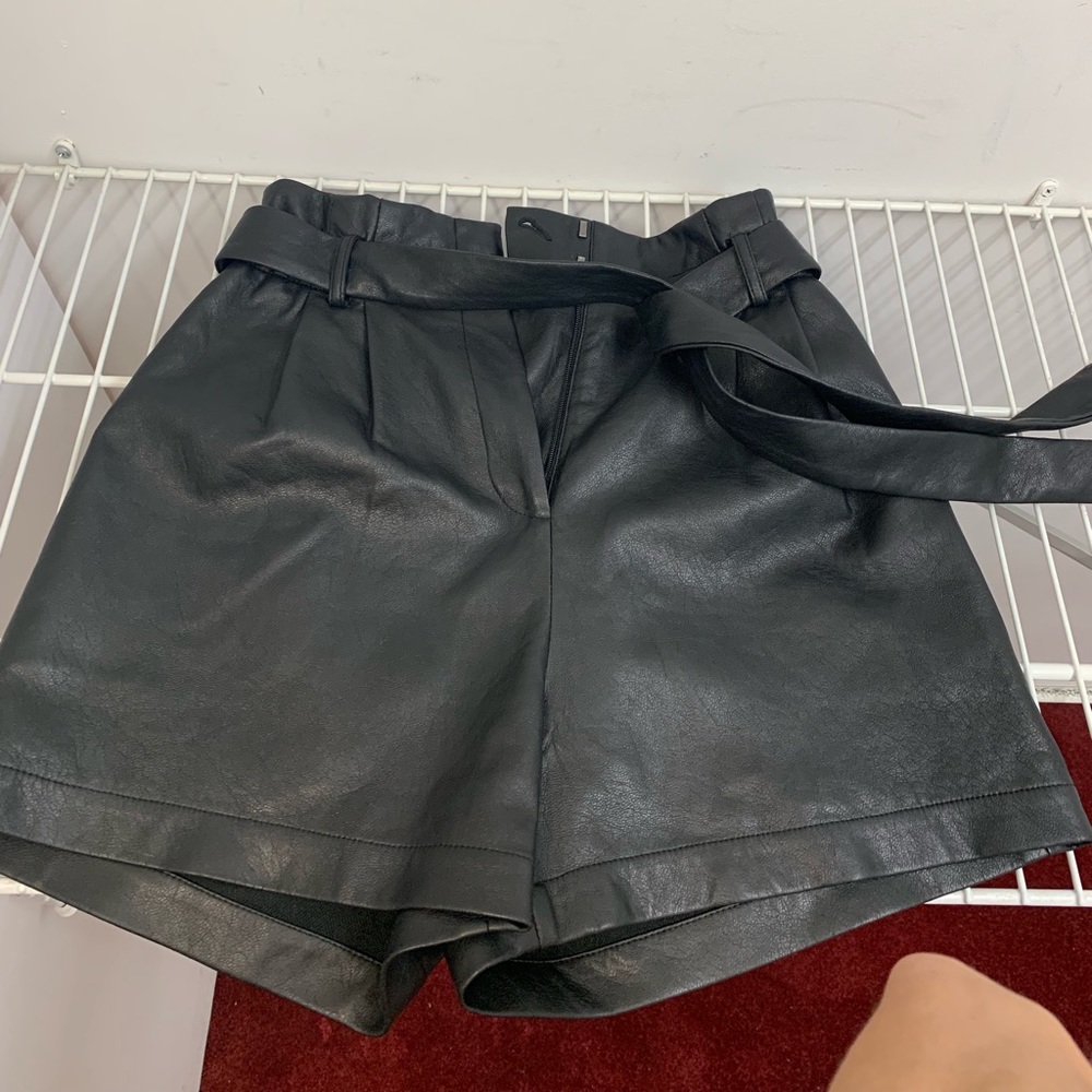 Leather shorts
